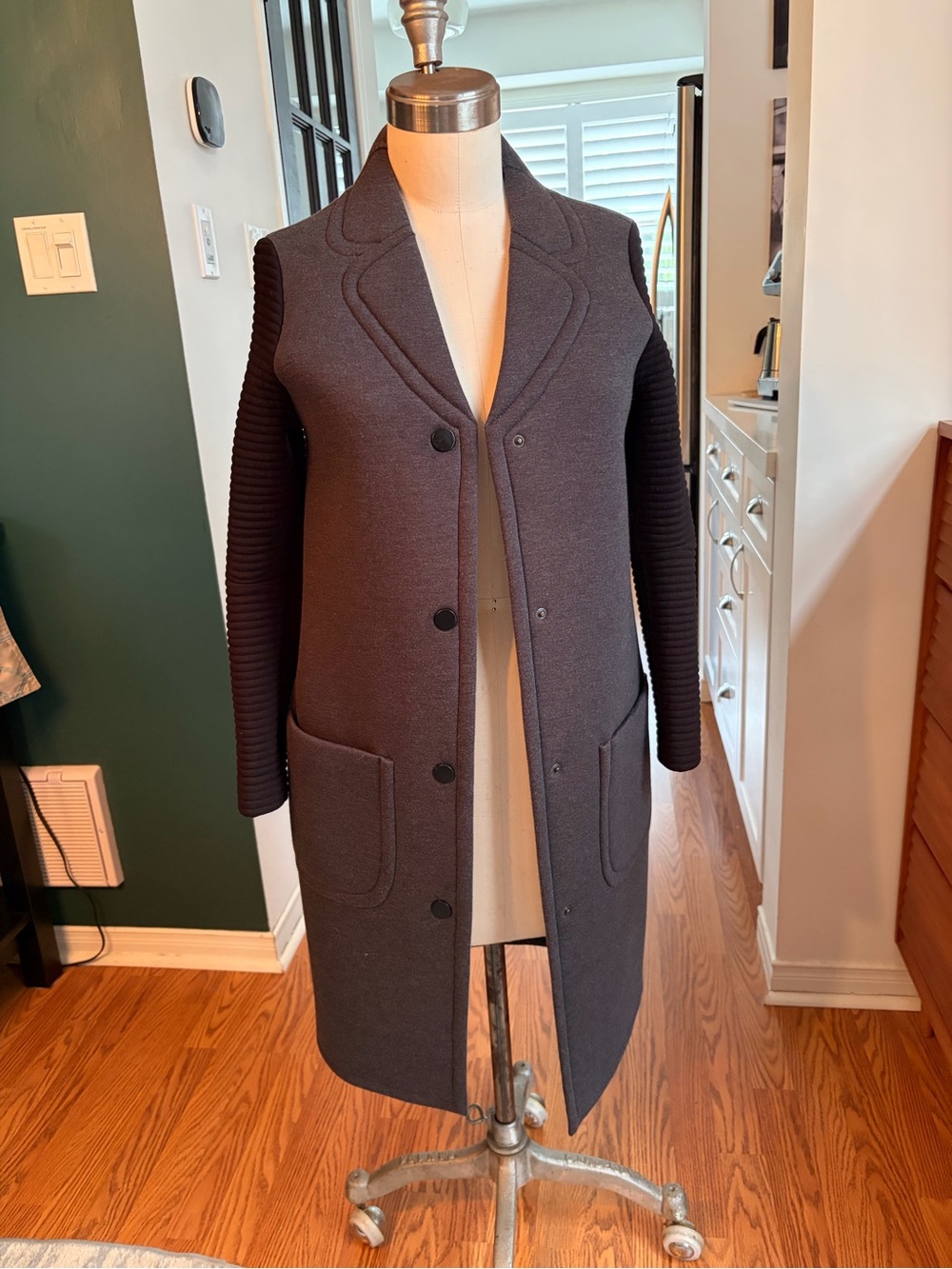 Cop.Copine Paris vintage  two layer Coat in Dark Gray and Black